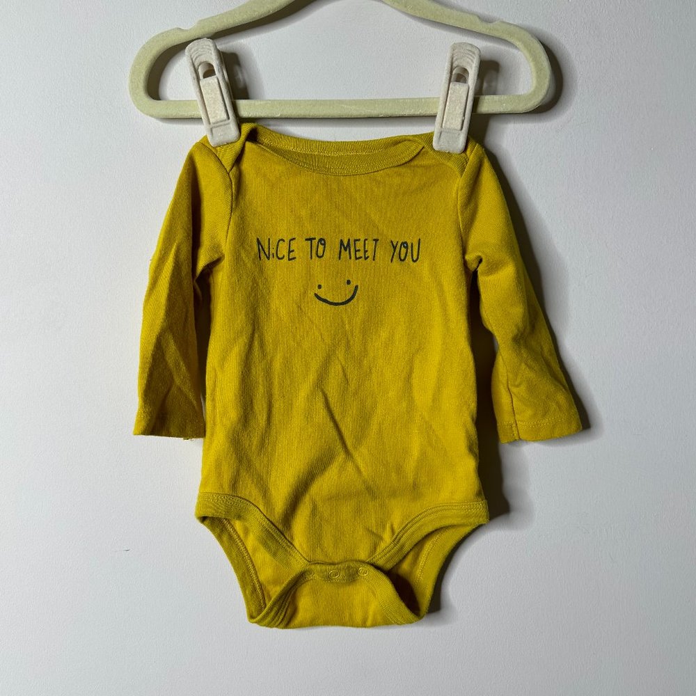 Cat & Jack Baby Golden Yellow Long Sleeve One Piece 0-3 Months